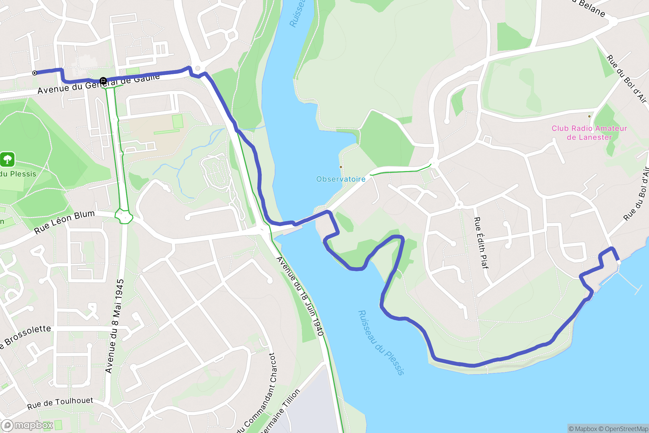 Lanester : carte du parcours de randonnée - France