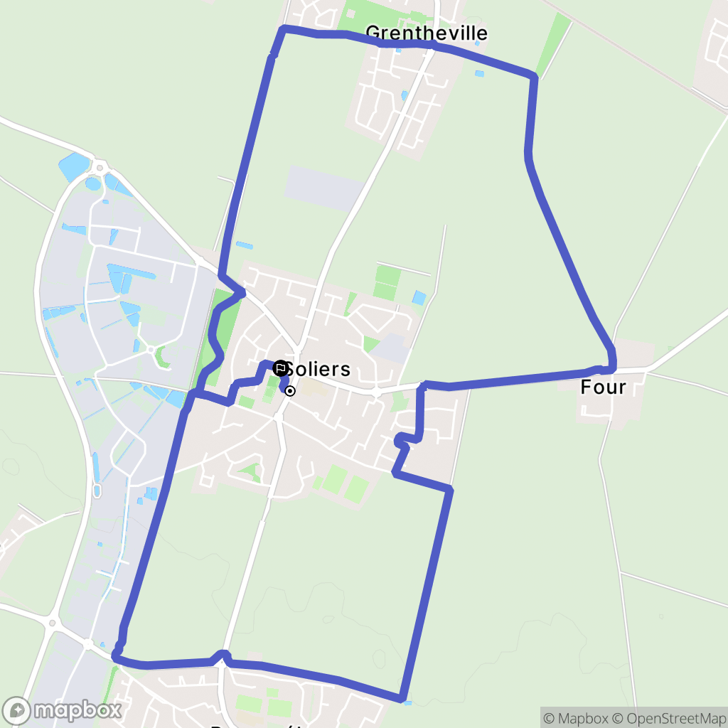 Soliers : carte du parcours de randonnée - France