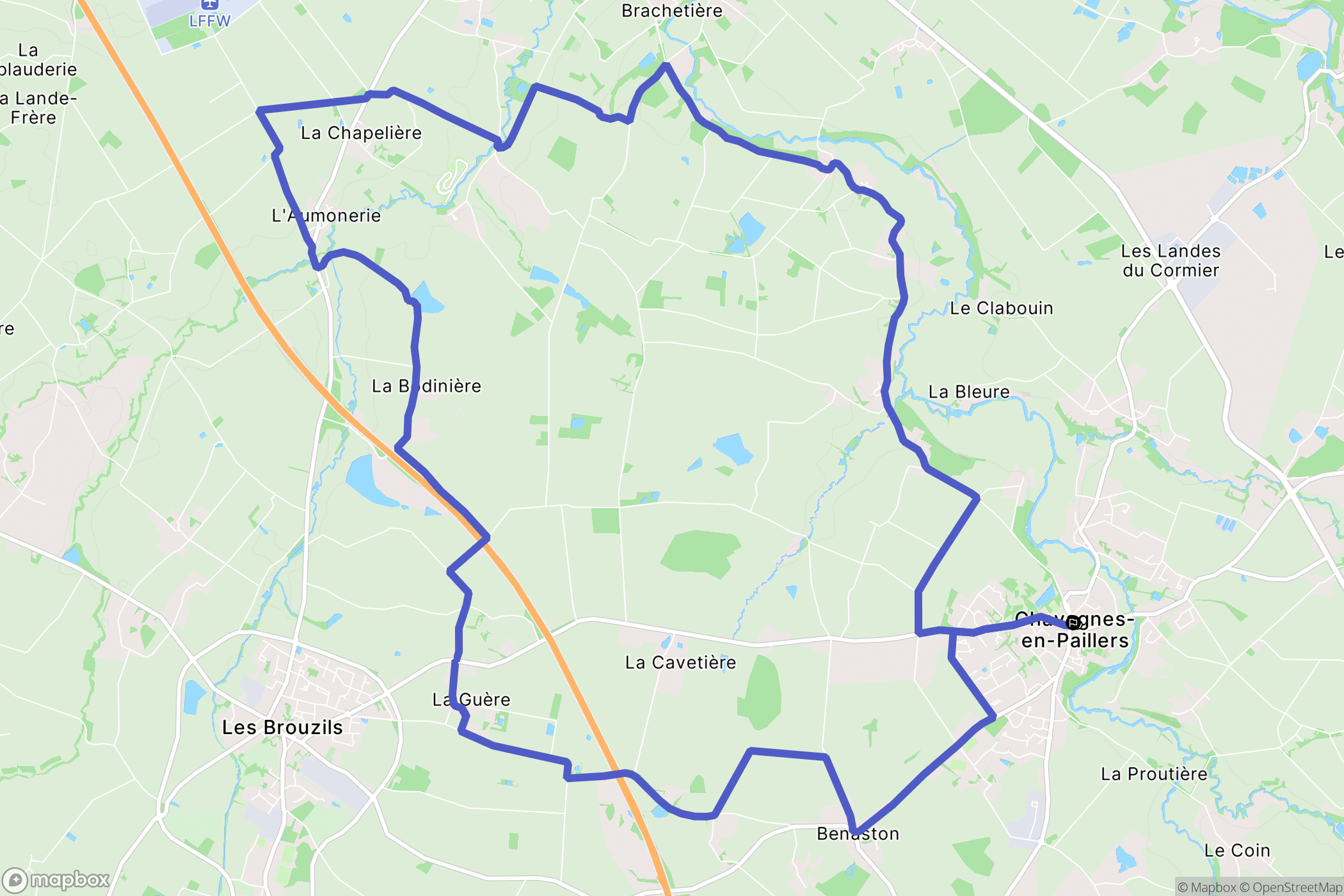 Chavagnes-en-Paillers : carte du parcours de randonnée - France