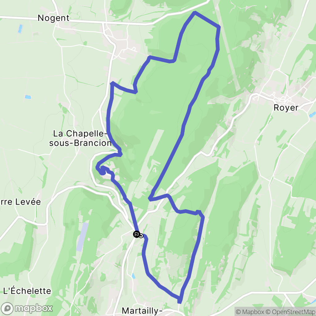 Martailly-lès-Brancion : carte du parcours de randonnée - France