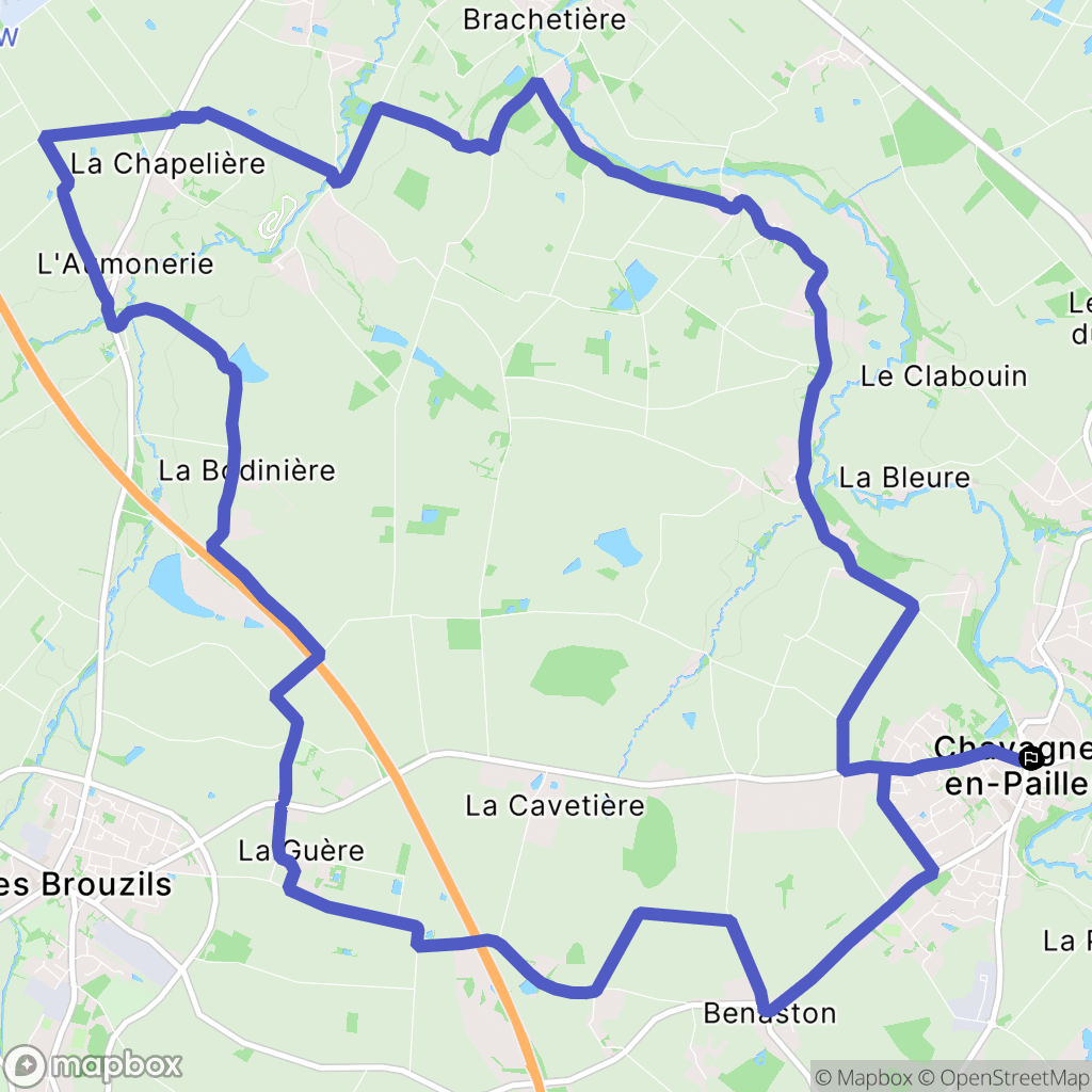 Chavagnes-en-Paillers : carte du parcours de randonnée - France