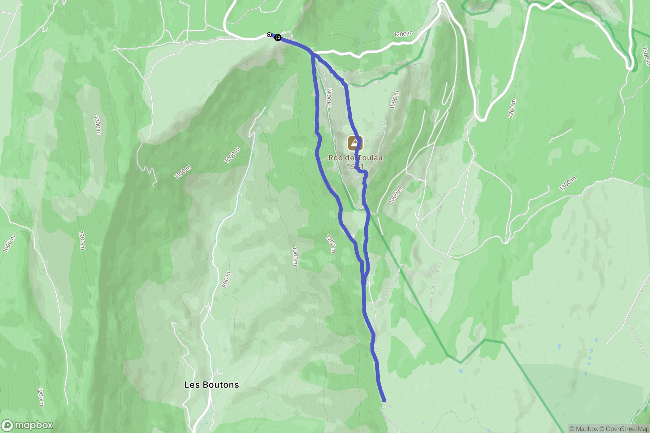 Omblèze : carte du parcours de randonnée - France