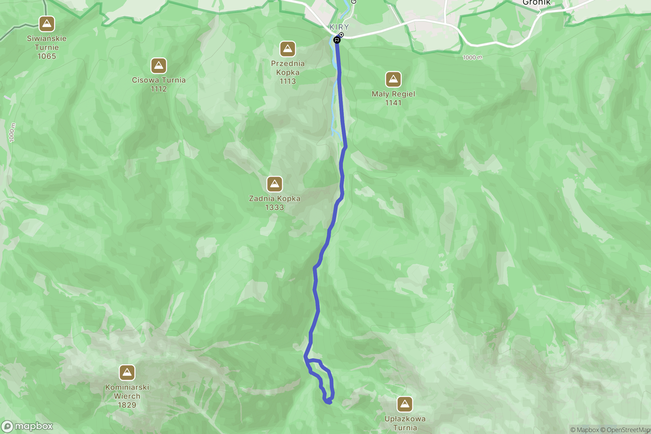 Kościelisko: mapa trasy - Poland