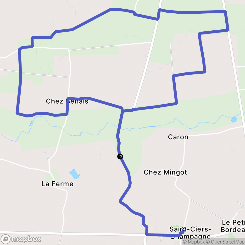 Saint-Ciers-Champagne : carte du parcours de randonnée - France