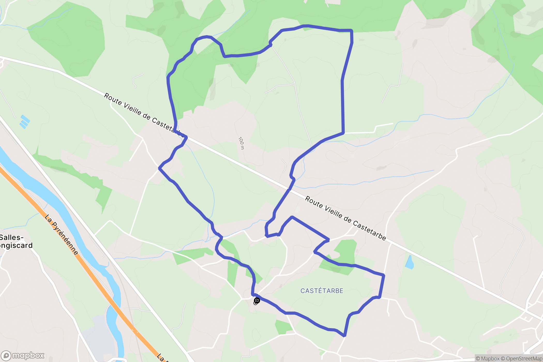 Orthez : carte du parcours de randonnée - France