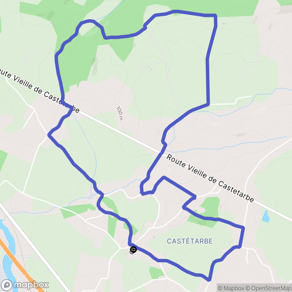 Orthez : carte du parcours de randonnée - France