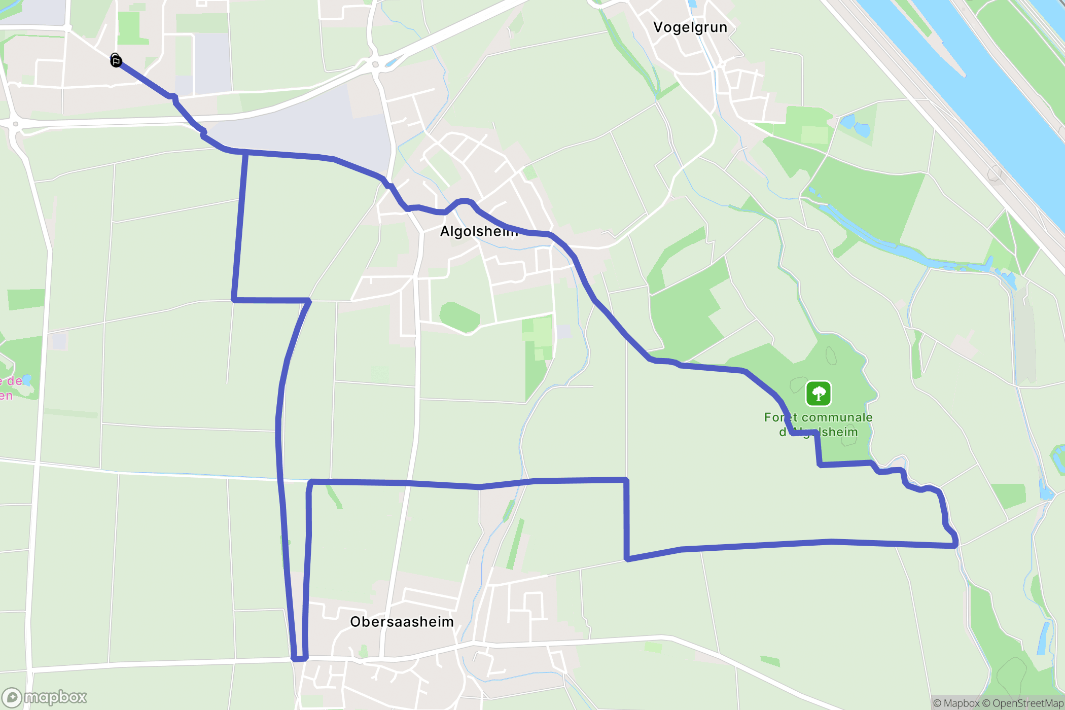 Volgelsheim : carte du parcours de randonnée - France