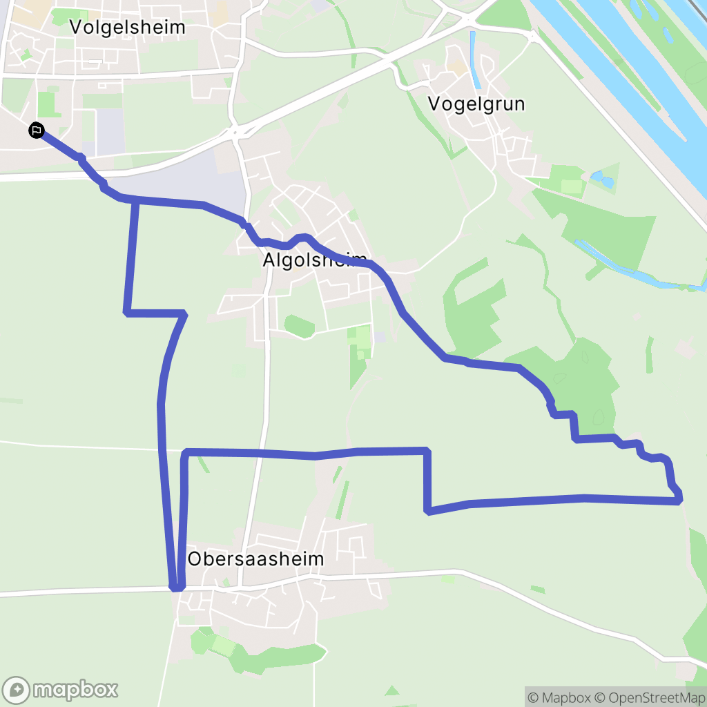 Volgelsheim : carte du parcours de randonnée - France