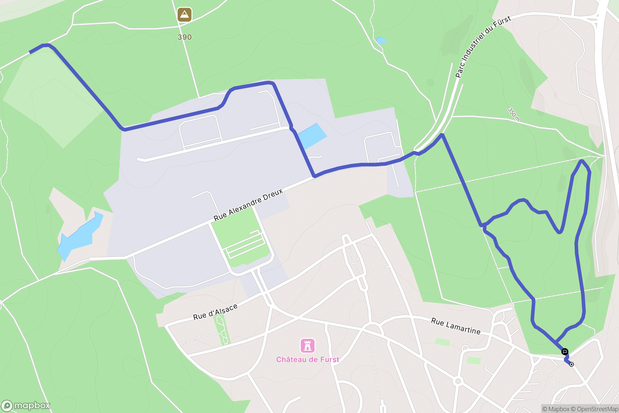 Folschviller : carte du parcours de randonnée - France