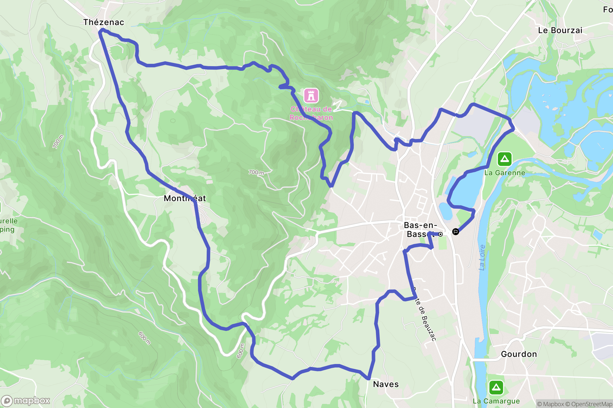 Bas-en-Basset : carte du parcours de randonnée - France