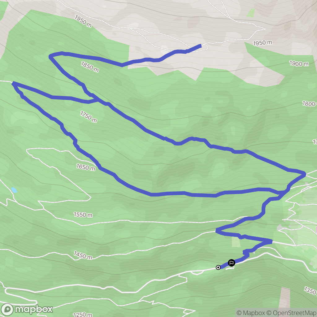 Les Houches : carte du parcours de randonnée - France