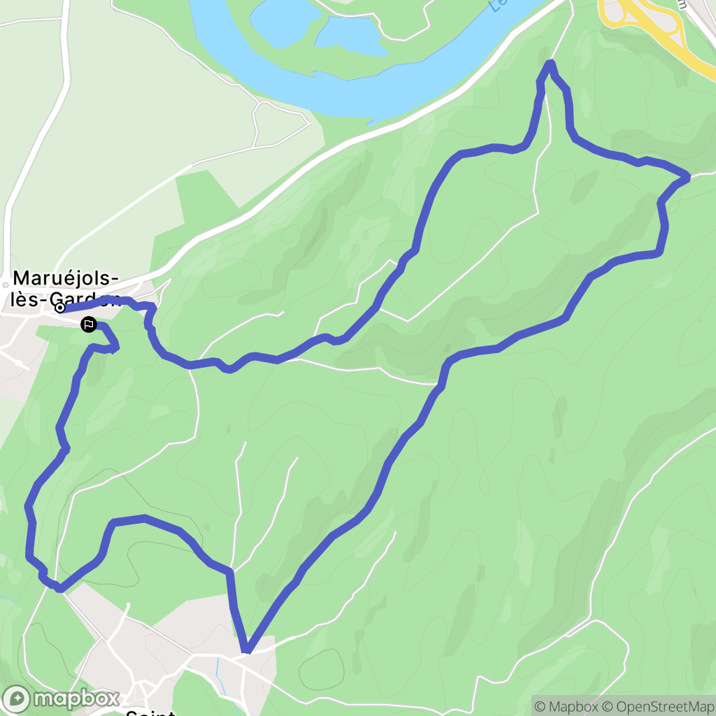 Maruéjols-lès-Gardon : carte du parcours de randonnée - France
