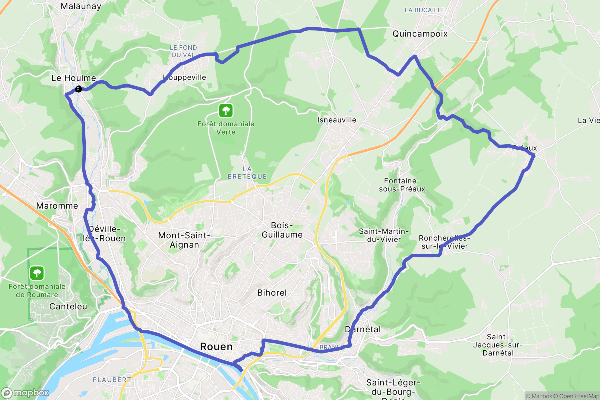 Le Houlme : carte du parcours de randonnée - France
