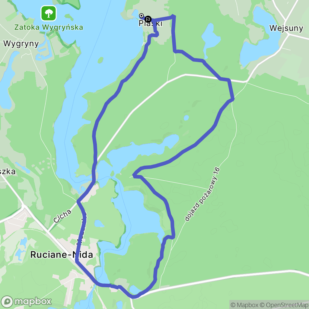 Piaski: mapa trasy - Poland