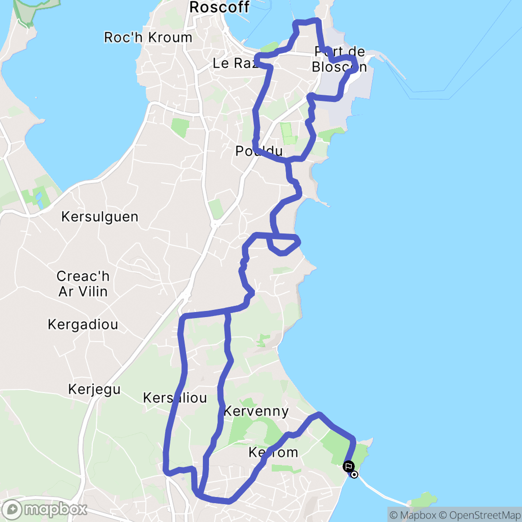 Saint-Pol-de-Léon : carte du parcours de randonnée - France