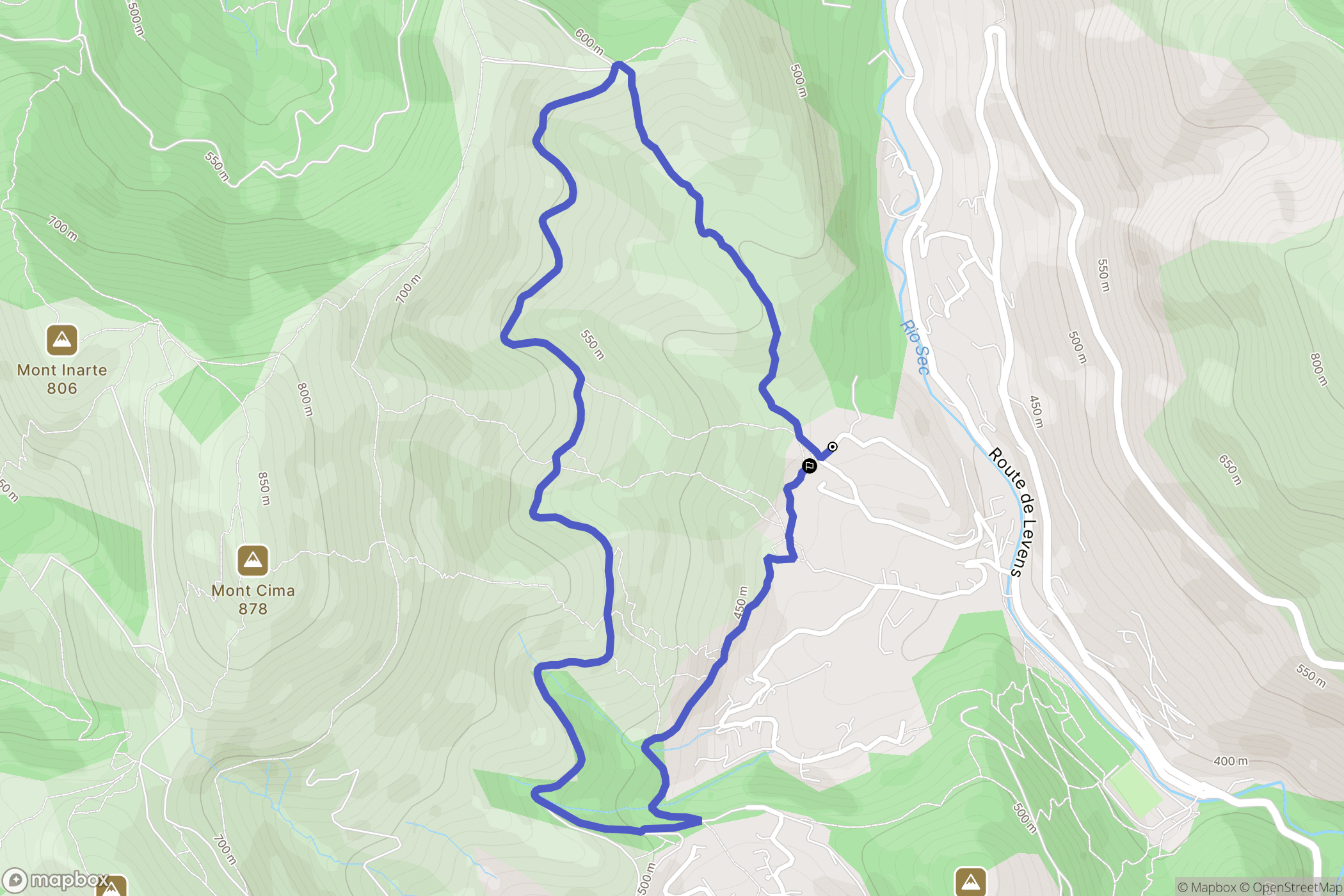 Tourrette-Levens : carte du parcours de randonnée - France