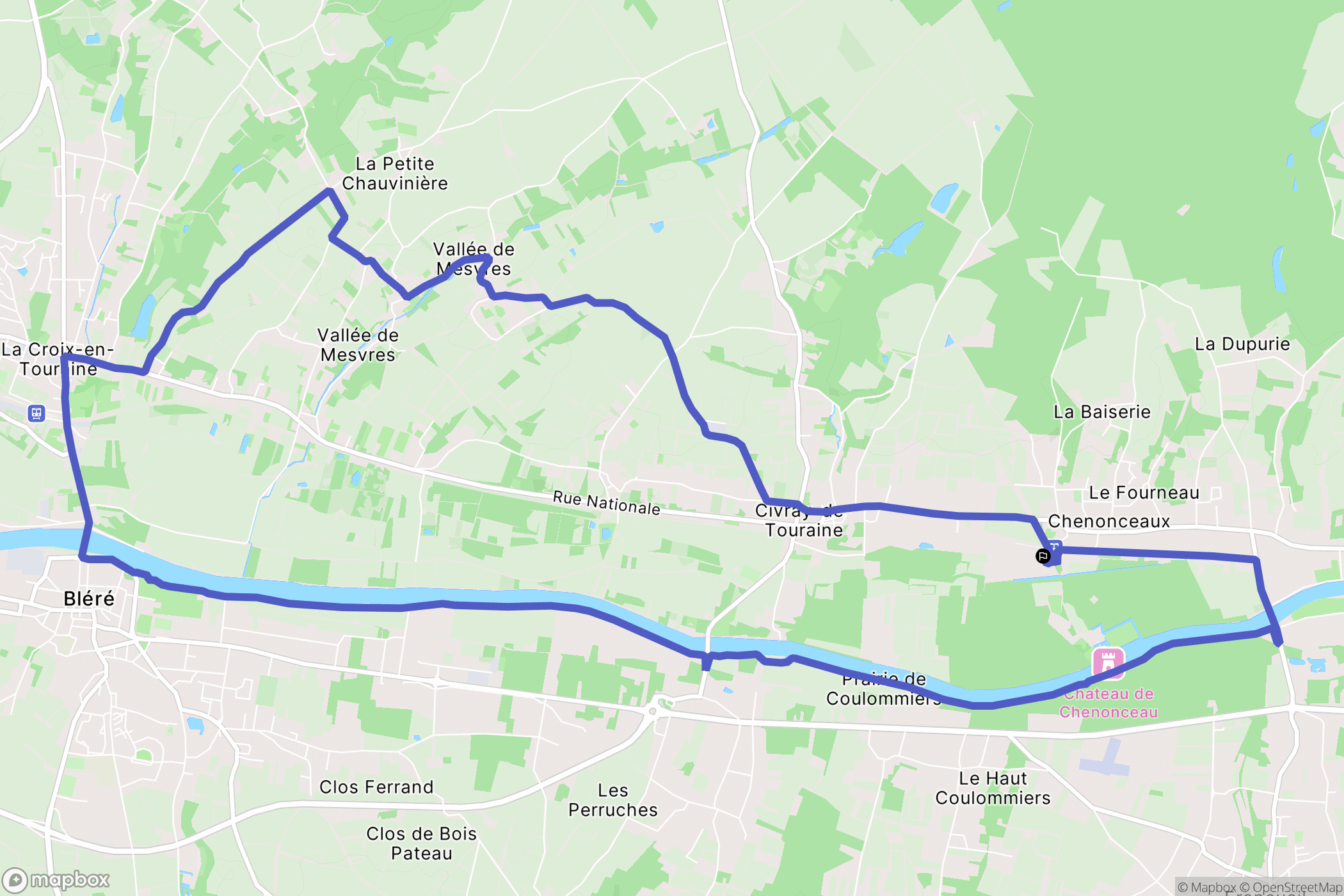 Chisseaux : carte du parcours de randonnée - France