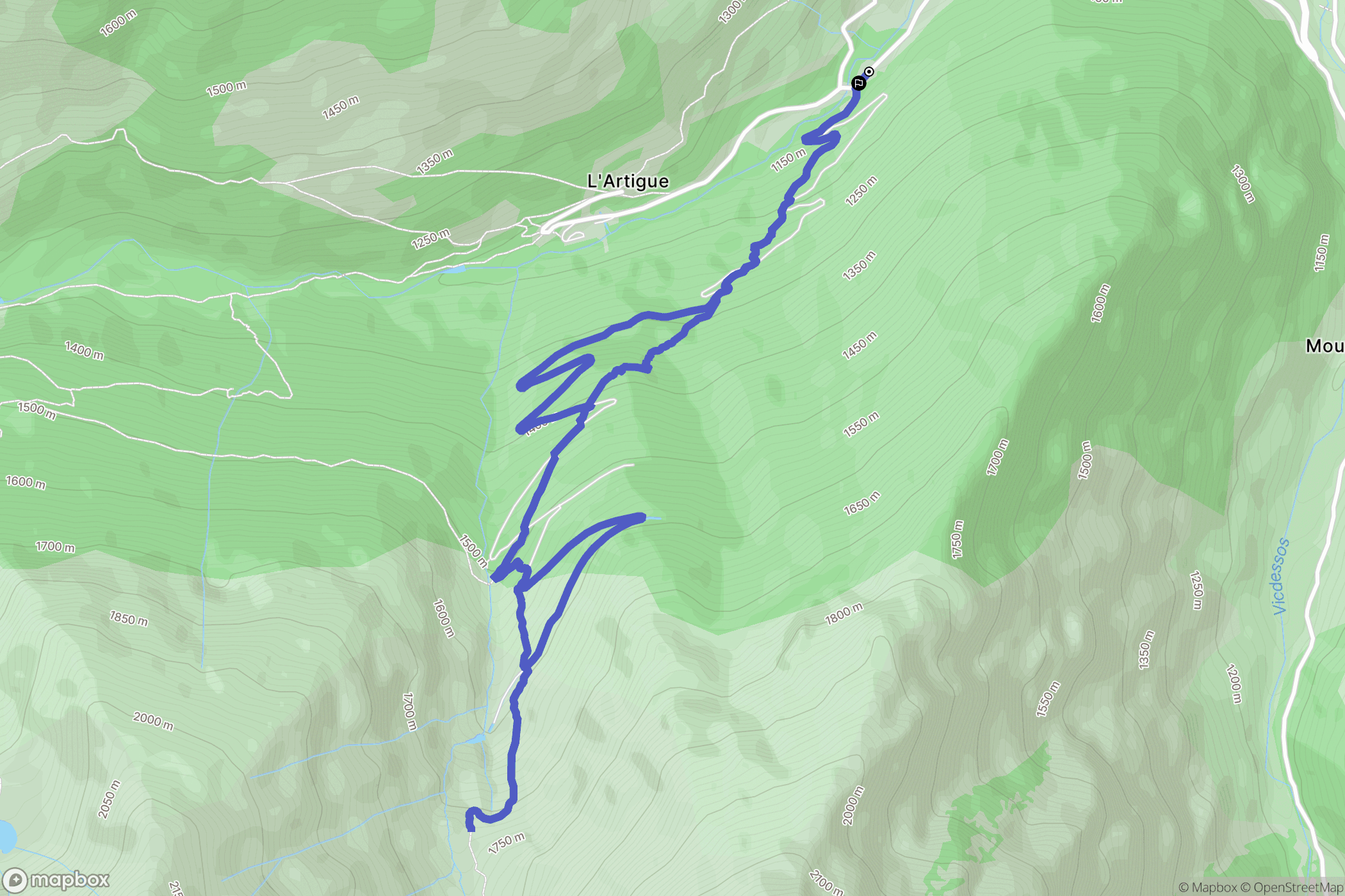 Auzat : carte du parcours de randonnée - France