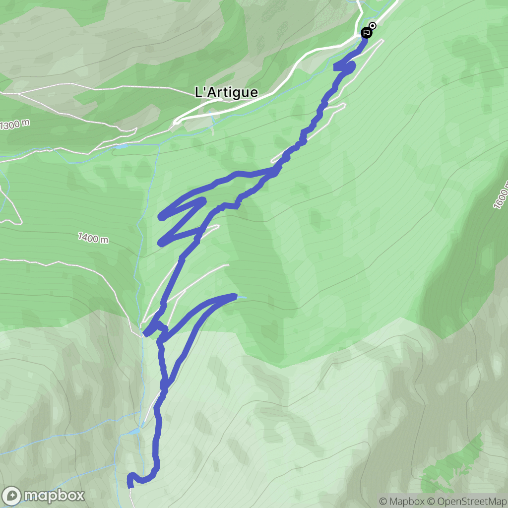 Auzat : carte du parcours de randonnée - France