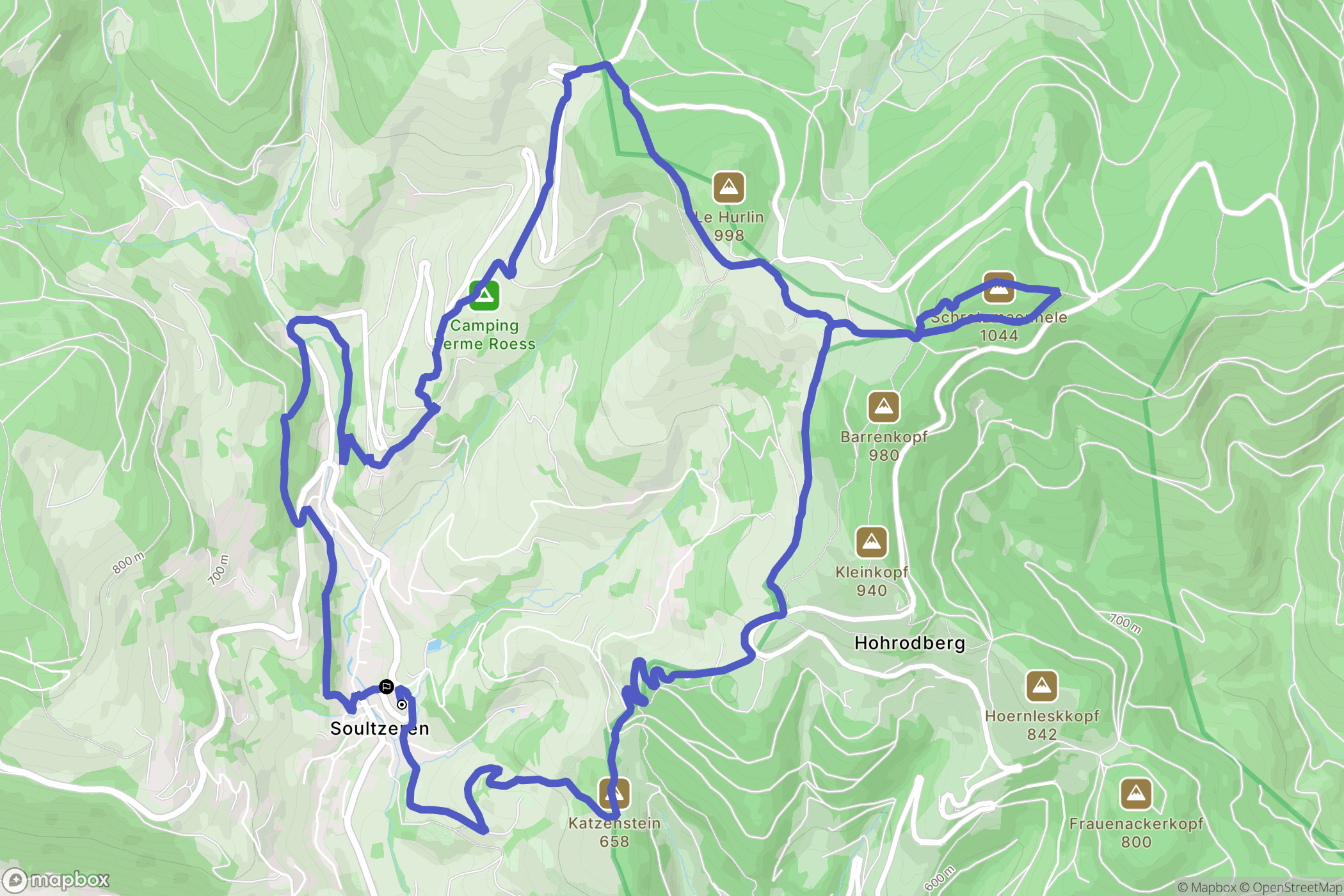 Soultzeren : carte du parcours de randonnée - France