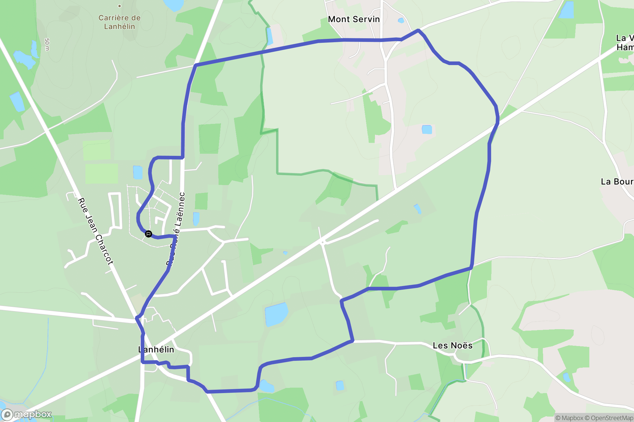Mesnil-Roc'h : carte du parcours de randonnée - France