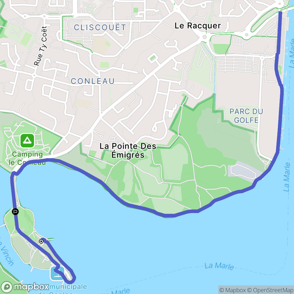 Vannes : carte du parcours de randonnée - France