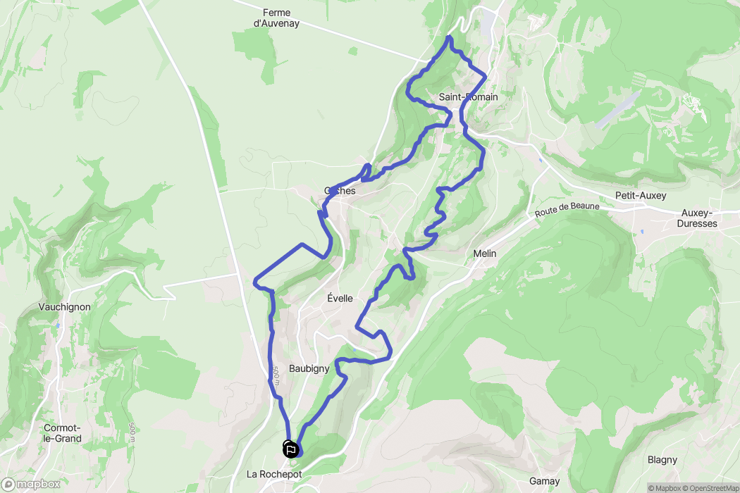La Rochepot : carte du parcours de randonnée - France