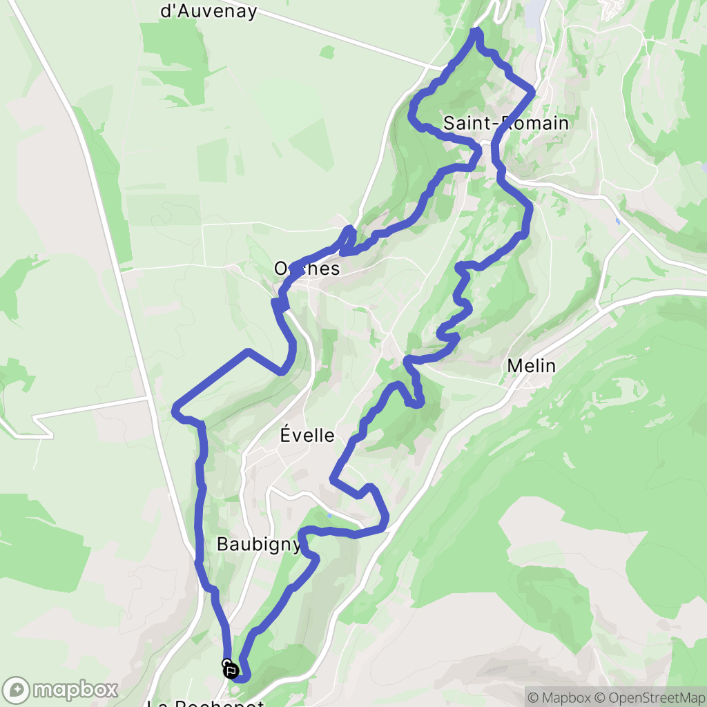 La Rochepot : carte du parcours de randonnée - France