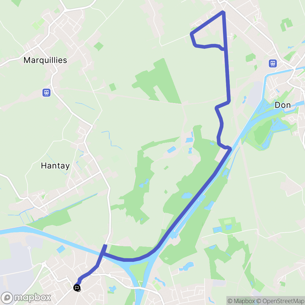 Billy-Berclau : carte du parcours de randonnée - France