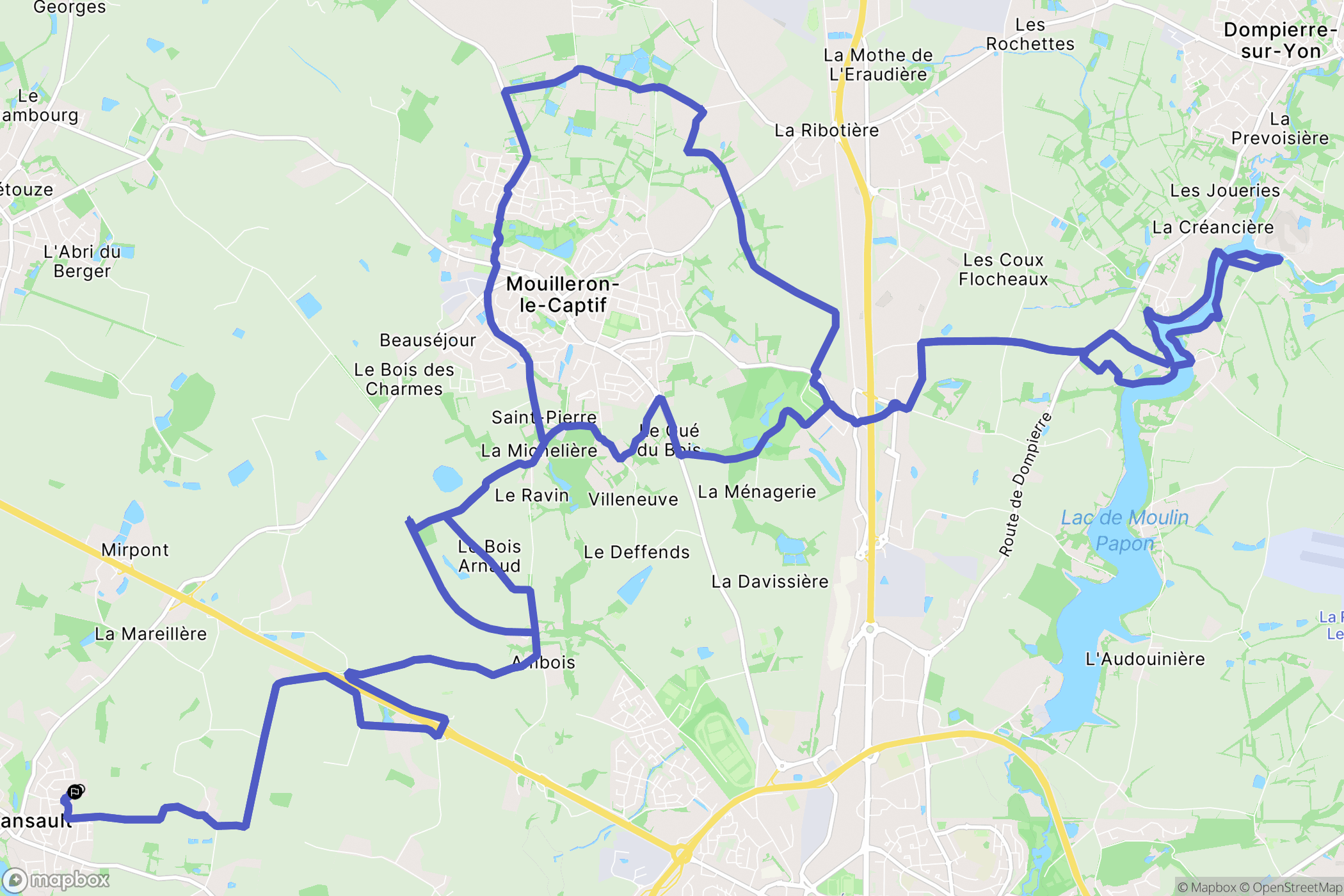 Venansault : carte du parcours de randonnée - France