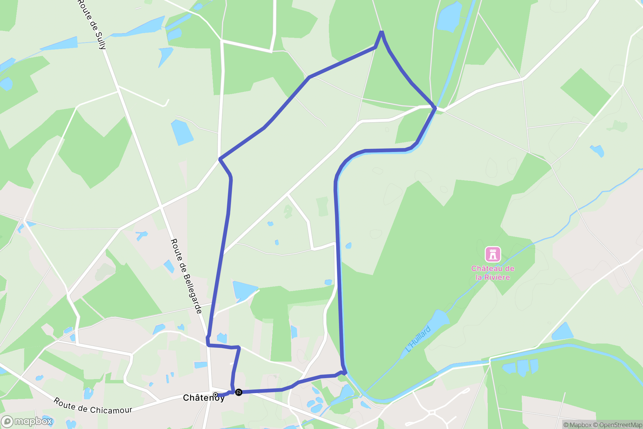 Châtenoy : carte du parcours de randonnée - France