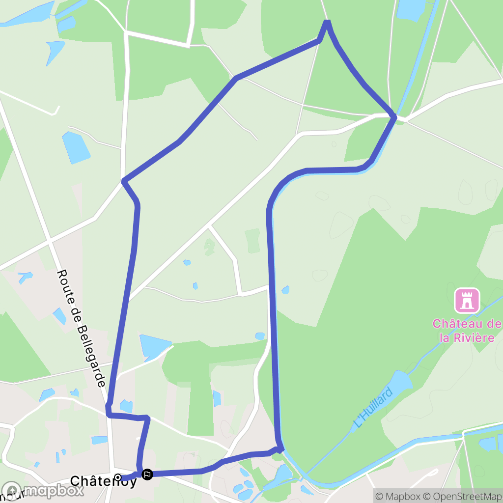 Châtenoy : carte du parcours de randonnée - France