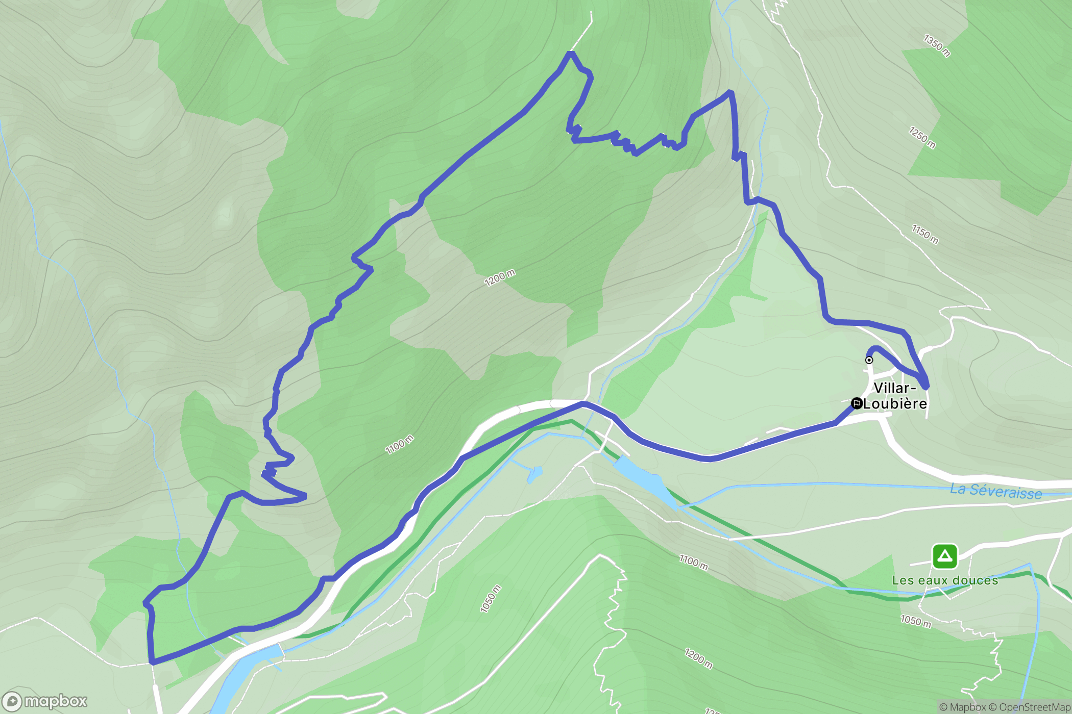 Villar-Loubière : carte du parcours de randonnée - France