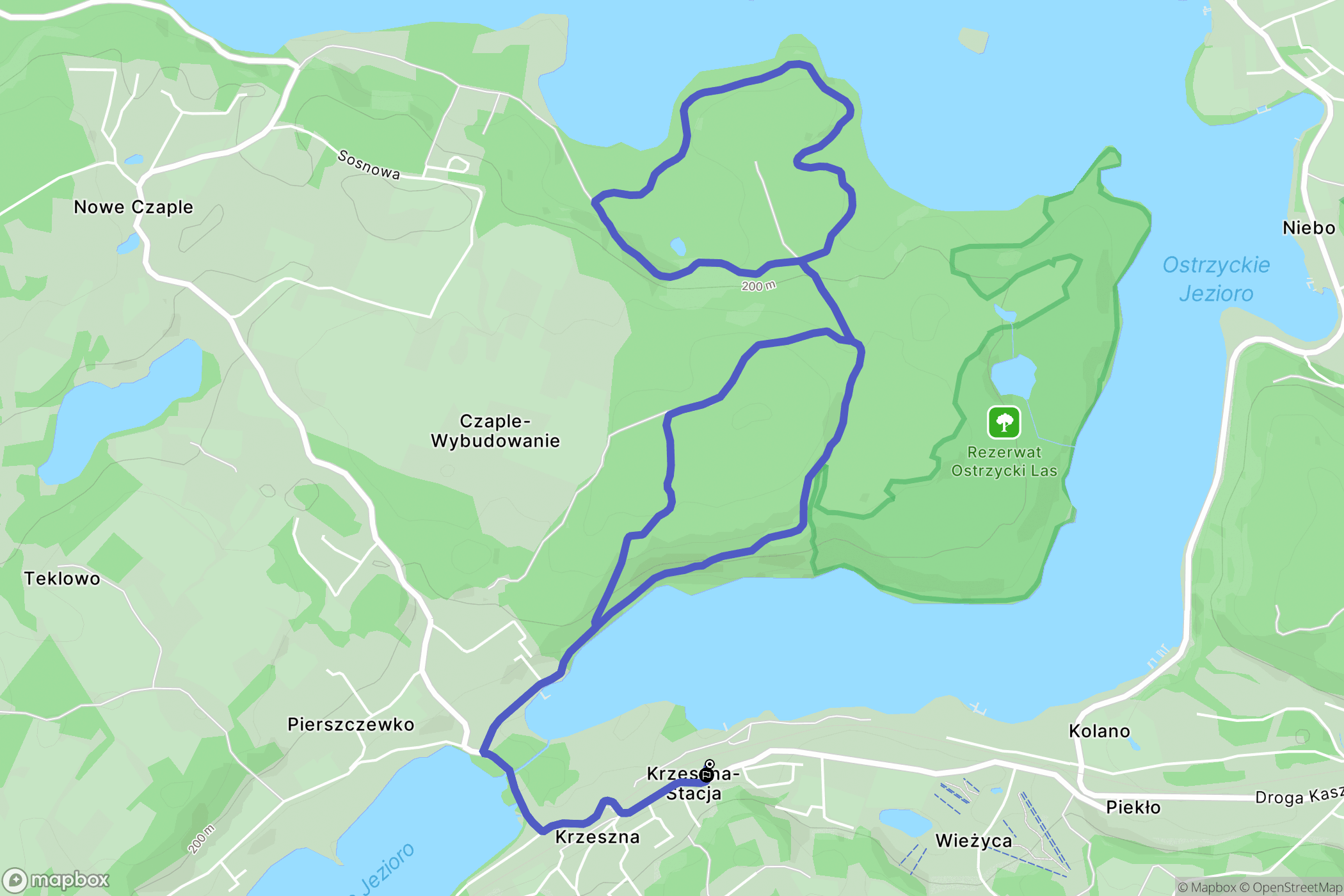 Krzeszna: mapa trasy - Poland