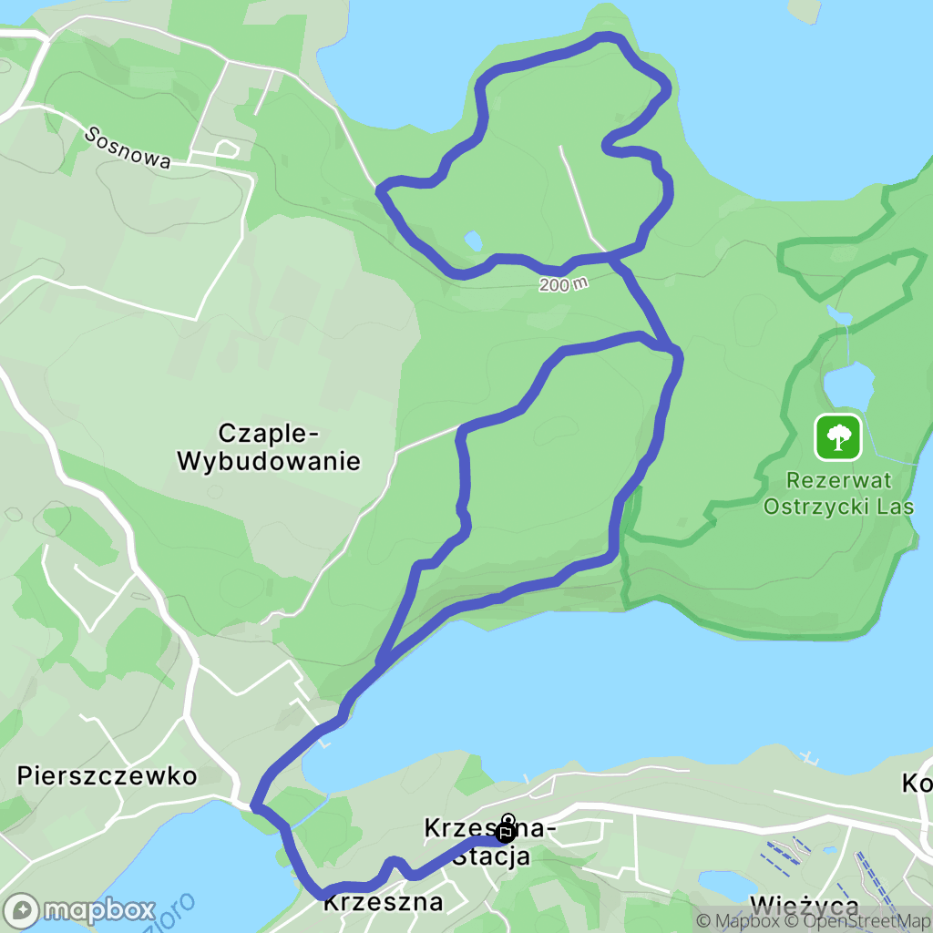 Krzeszna: mapa trasy - Poland