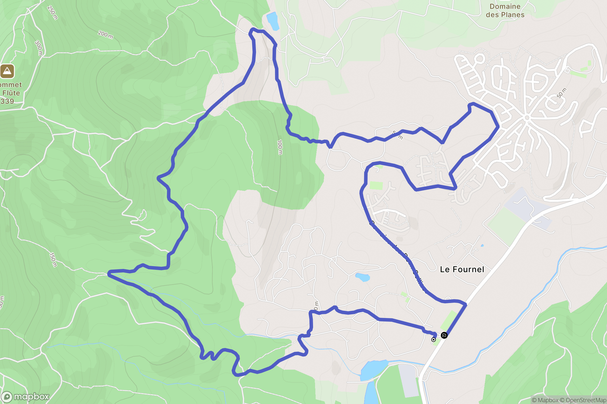 Roquebrune-sur-Argens : carte du parcours de randonnée - France