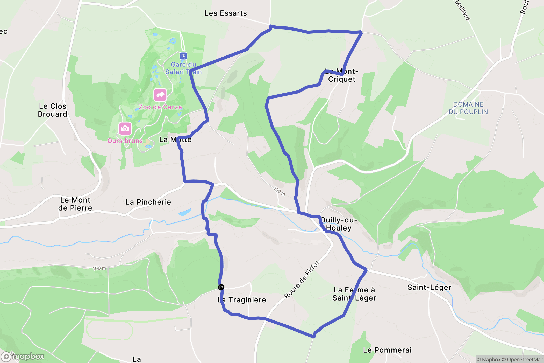 Ouilly-du-Houley : carte du parcours de randonnée - France
