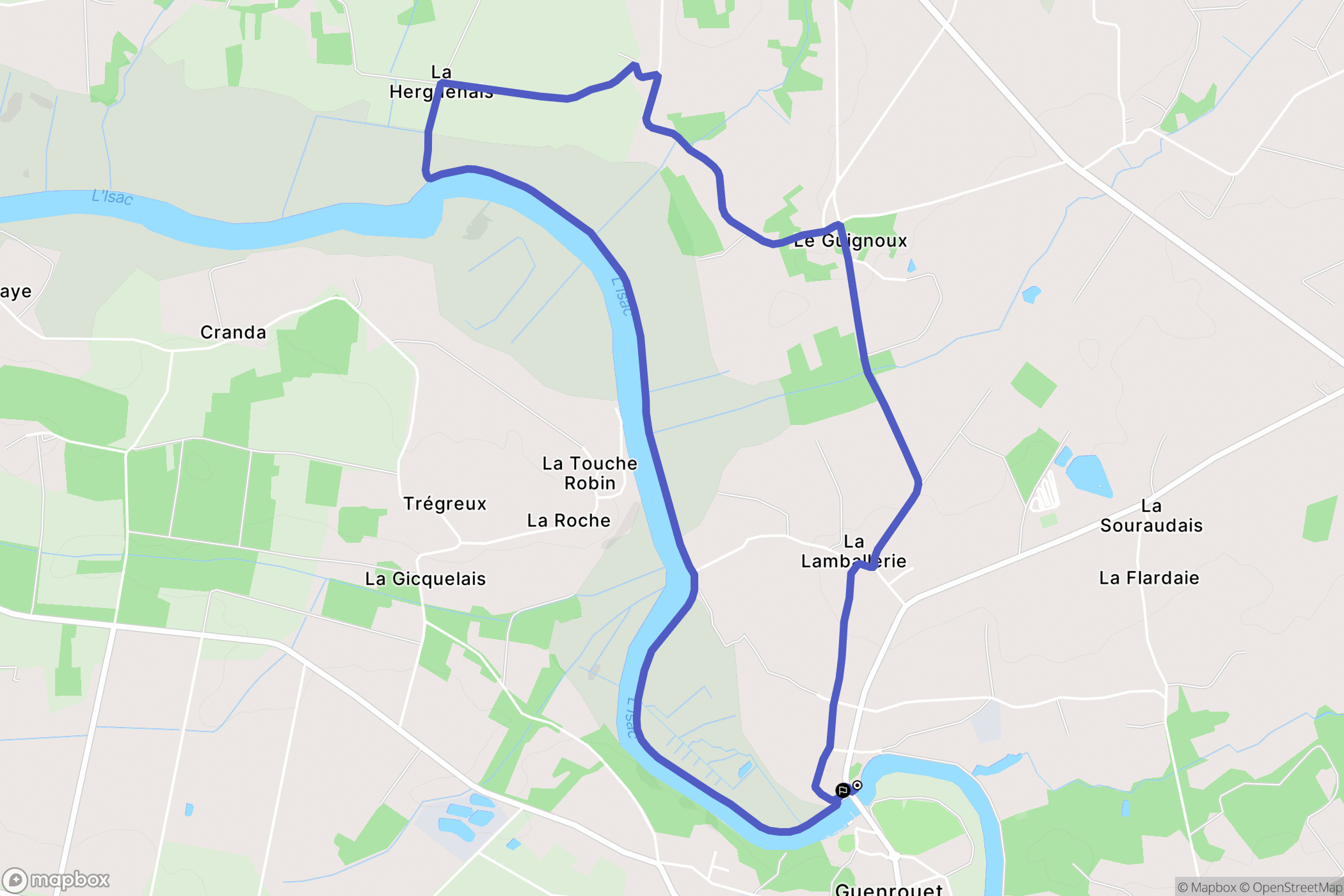 Plesse : carte du parcours de randonnée - France