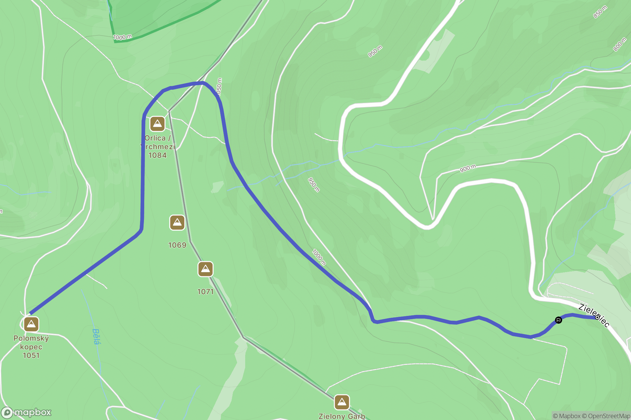 Duszniki-Zdrój: mapa trasy - Poland