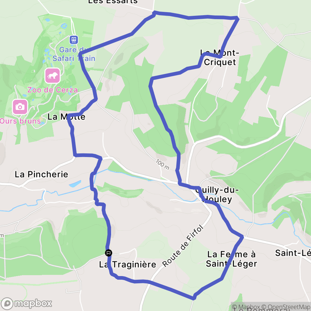 Ouilly-du-Houley : carte du parcours de randonnée - France