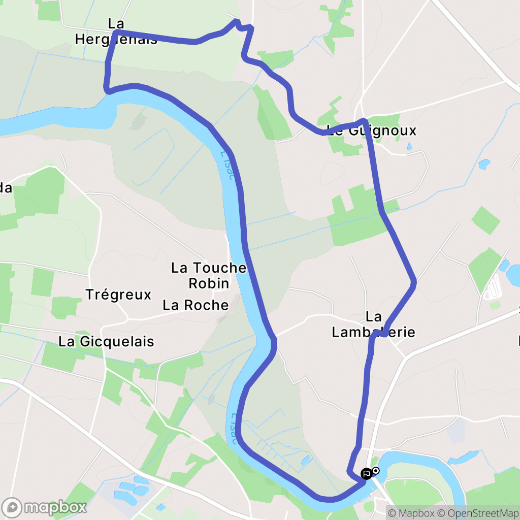 Plesse : carte du parcours de randonnée - France