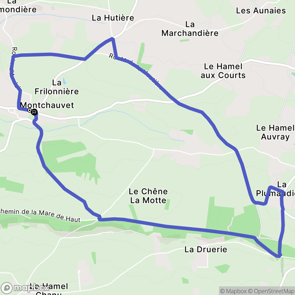 Souleuvre en Bocage : carte du parcours de randonnée - France