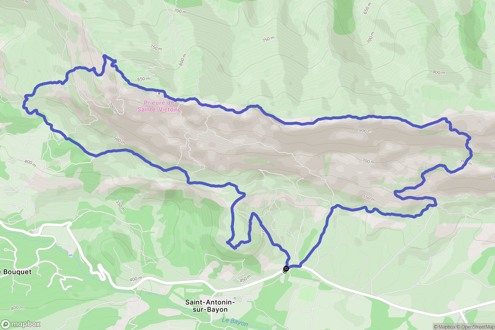 Saint-Antonin-sur-Bayon : carte du parcours de randonnée - France