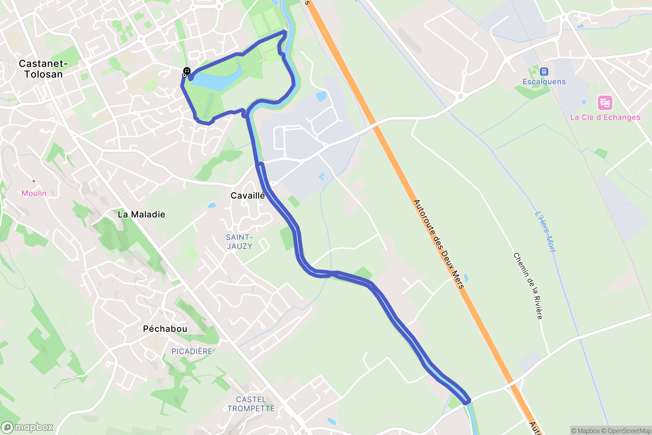 Castanet-Tolosan : carte du parcours de randonnée - France
