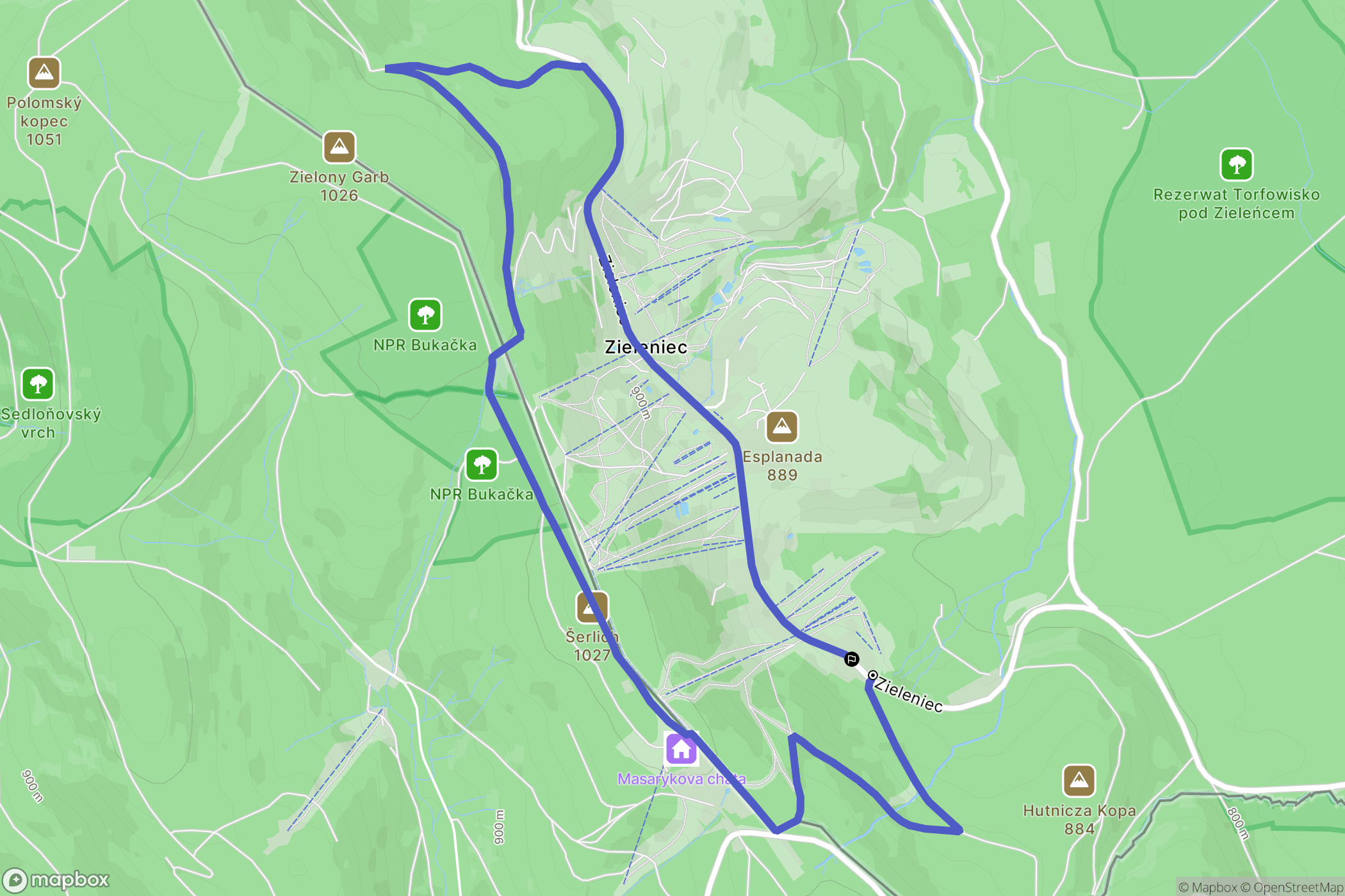 Duszniki-Zdrój: mapa trasy - Poland