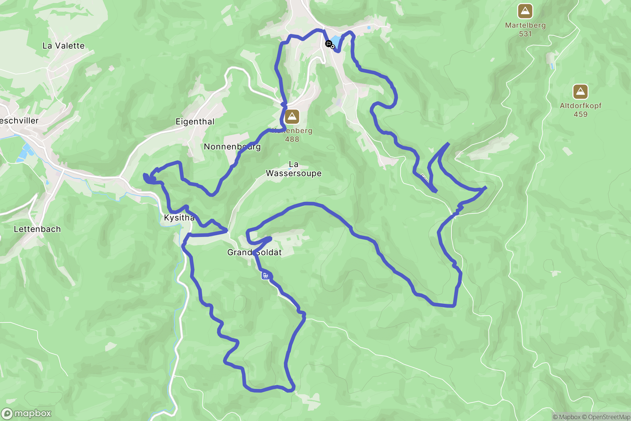 Walscheid : carte du parcours de randonnée - France
