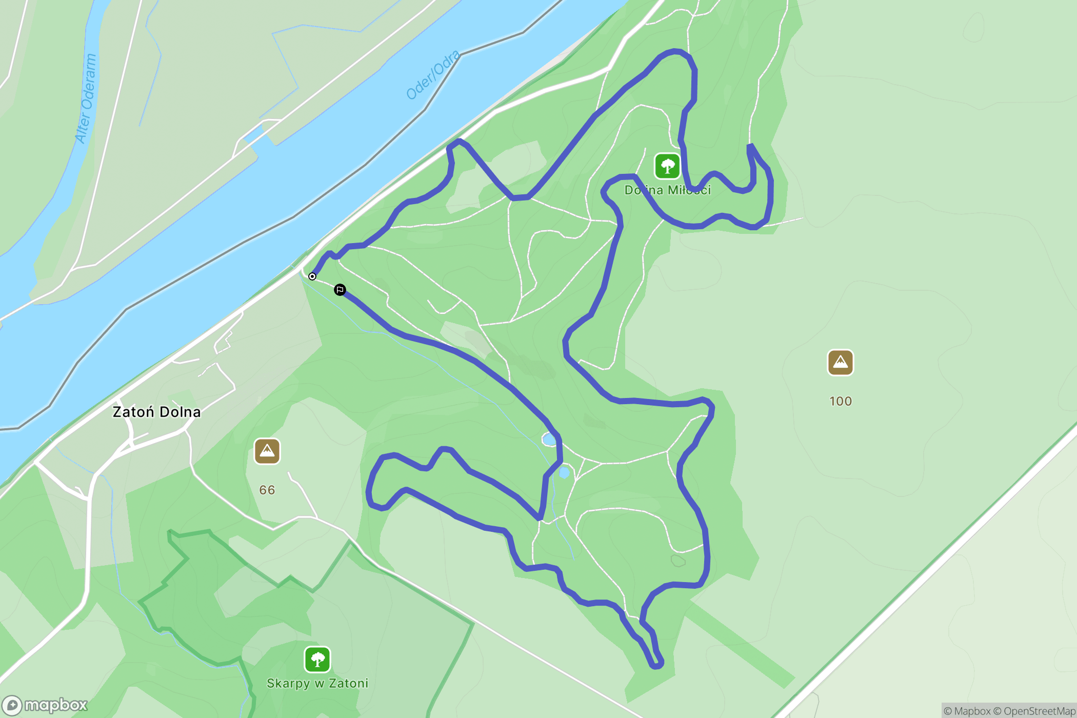 Zatoń Dolna: mapa trasy - Poland