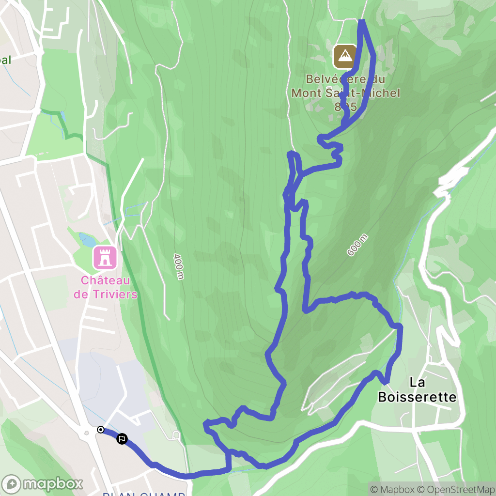 Saint-Jeoire-Prieuré : carte du parcours de randonnée - France