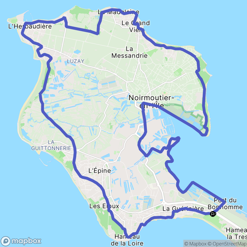 La Guérinière : carte du parcours de randonnée - France