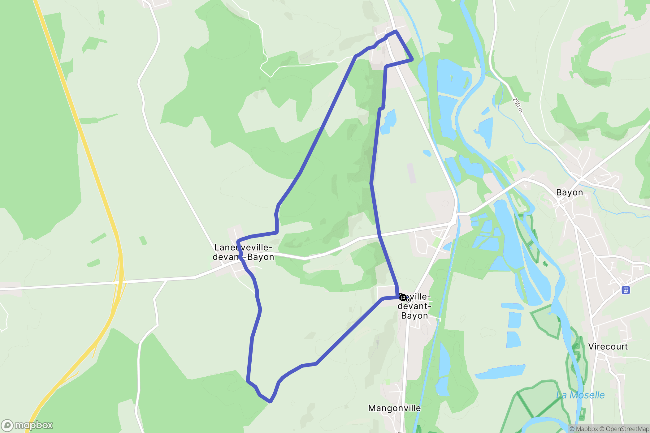 Roville-devant-Bayon : carte du parcours de randonnée - France